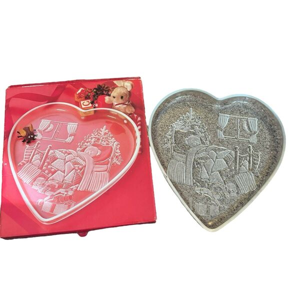 Vtg '80's Mikasa Walther Crystal W Germany Heart-Shaped Serving BearTray Platter - Picture 7 of 14